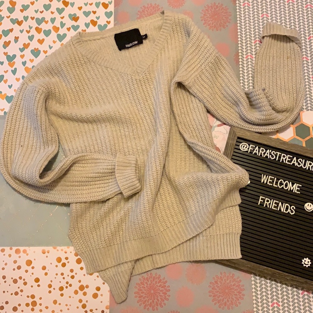 Harlow v neck pull over tunic sweater